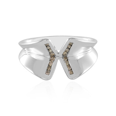 I2 Champagne Diamond Silver Ring (de Melo)