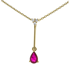14K AAA Mozambique Ruby Gold Necklace (CIRARI)