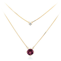 9K Magenta Garnet Gold Necklace (de Melo)