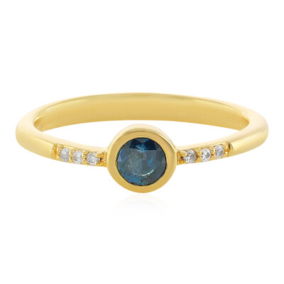 I3 Blue Diamond Silver Ring
