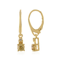 Yellow Zircon Silver Earrings