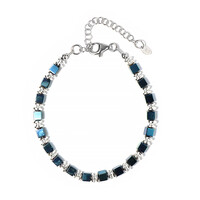 Royal Blue Hematite Silver Bracelet