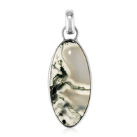 Java moss agate Silver Pendant