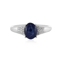 Blue Star Sapphire Silver Ring