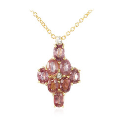 18K Unheated Padparadscha Sapphire Gold Necklace (AMAYANI)