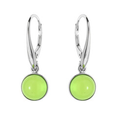 Colombian green Amber Silver Earrings