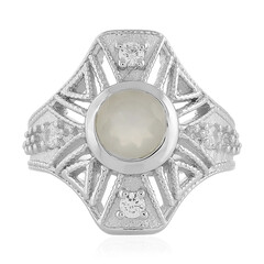White Moonstone Silver Ring