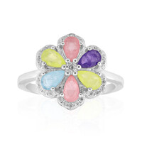 Pink Pastel Quartz Silver Ring