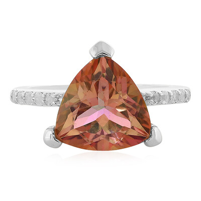 Peach Mystic Topaz Silver Ring