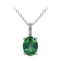 Butterfly Green Topaz Silver Necklace