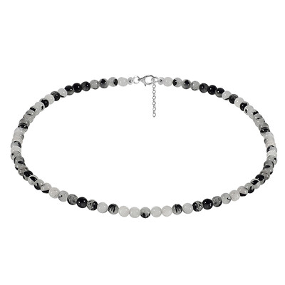Black Rutile Quartz Silver Necklace