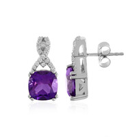 Siberian Amethyst Silver Earrings