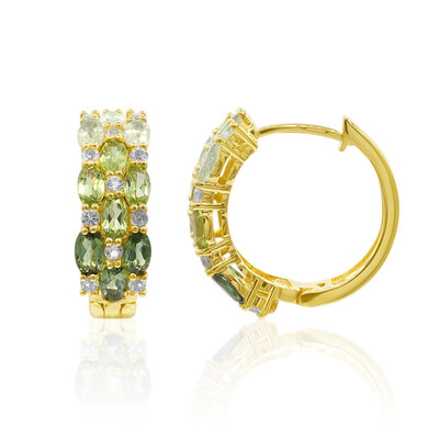Green Tourmaline Silver Earrings