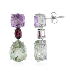 Green Amethyst Silver Earrings