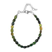 Green Tourmaline Silver Bracelet