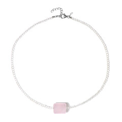 Rose Quartz Silver Necklace