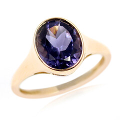 9K Blueberry Quartz Gold Ring