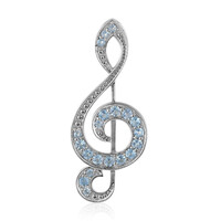 Swiss Blue Topaz Silver Pendant