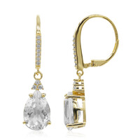 White Topaz Silver Earrings