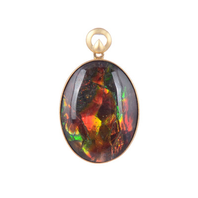 18K Ammolite Gold Pendant
