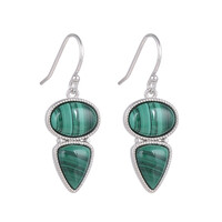 Malachite Silver Earrings