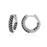 Black Spinel Silver Earrings
