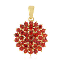 Sunset Ruby Silver Pendant