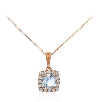 10K AAA Brazilian Aquamarine Gold Necklace