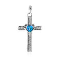 Swiss Blue Topaz Silver Pendant