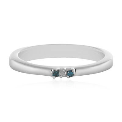I4 (J) Diamond Silver Ring