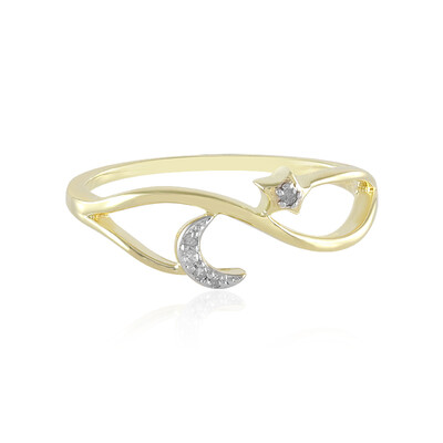 I2 (I) Diamond Silver Ring
