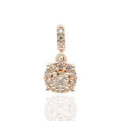 9K SI1 Argyle Rose De France Diamond Gold Pendant