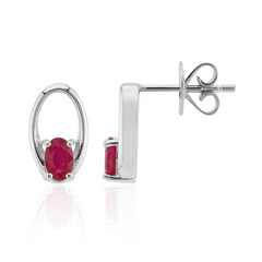 Burmese Ruby Silver Earrings (Pallanova)