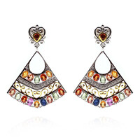 Fancy Sapphire Silver Earrings (Dallas Prince Designs)