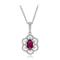 14K AAA Mozambique Ruby Gold Necklace (CIRARI)