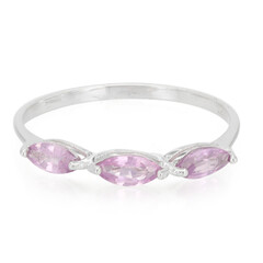 Unheated Ceylon Purple Sapphire Silver Ring