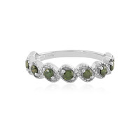 I3 Green Diamond Silver Ring