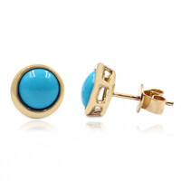 18K Sleeping Beauty Turquoise Gold Earrings