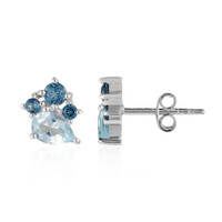 Sky Blue Topaz Silver Earrings