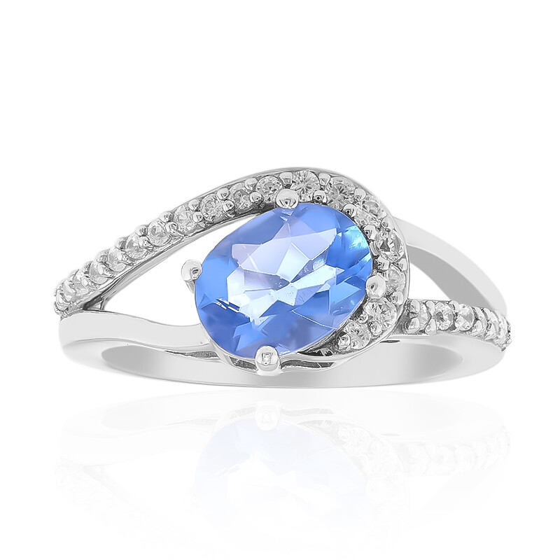 Oval Chinese Color Change Fluorite Silver Ring 1.35ct