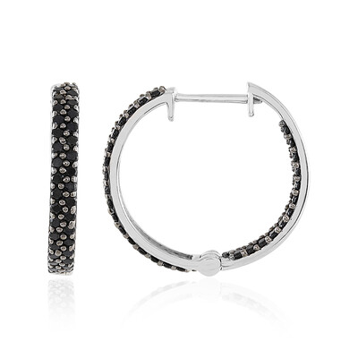 Black Spinel Silver Earrings