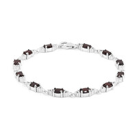 Garnet Silver Bracelet