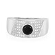 Black Spinel Silver Ring