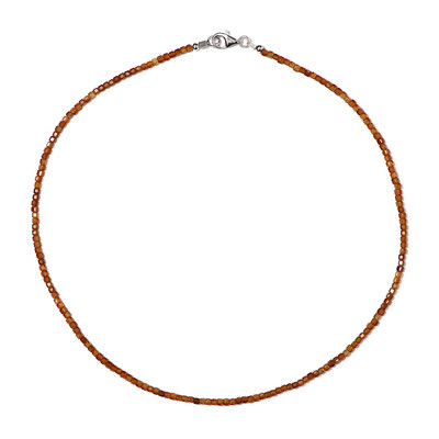 Hessonite Garnet Silver Necklace