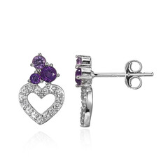 Zambian Amethyst Silver Earrings