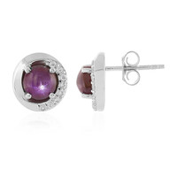 Channapatna Star Ruby Silver Earrings