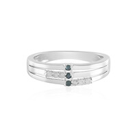 I3 Blue Diamond Silver Ring