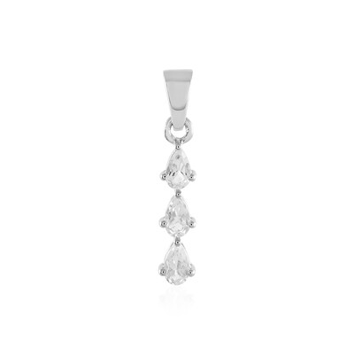 White Topaz Silver Pendant