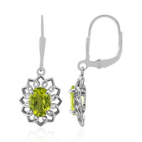 Burmese Peridot Silver Earrings