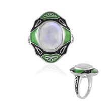 Rainbow Moonstone Silver Ring (Adela Silber)